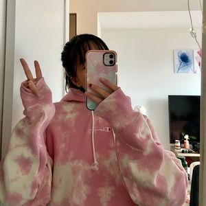 Champion Pink Tye-Dye Hoodie